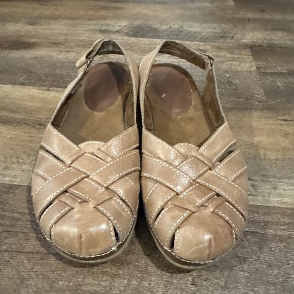 BARETRAPS Womens Darletta Slingback Woven Fisherman Sandals 7 M Tan Leather - Picture 2 of 9